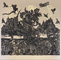 Image 1 of "La Conférence des Oiseaux" - Kraft 350gr- NOIR & OR-