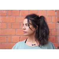 Image 2 of Ceramic Bone on Sterling Silver Anchor Chain 