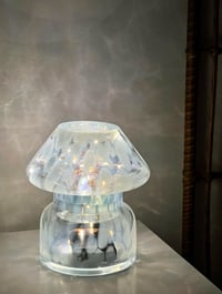 Image 2 of METALLIC BLUE GLASS LAMP