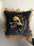 Black And Grey Wolf Velvet Cushion Image 8