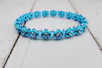 Image 2 of Diamond Back Aqua Bohemica Rhinestone + Beaded Stretch Bracelet