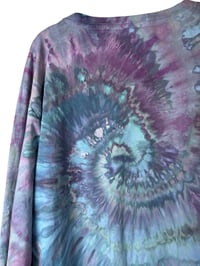 Image 8 of 3XL Unisex Adult Soft Long Sleeve Tee in Mermaid Spiral Ice Dye