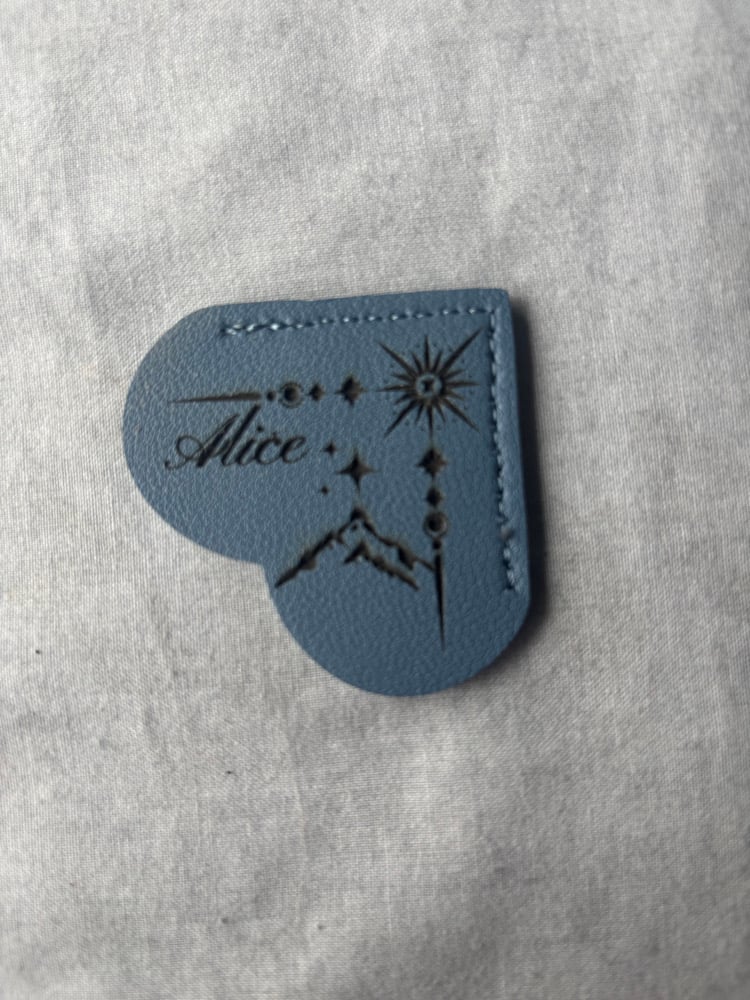 Image of Faux leather heart personalised bookmark 