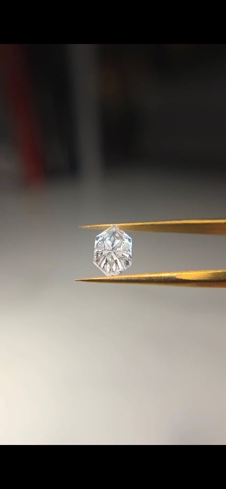 Image of White Sapphire — Dutch Marquise Fantasy Cut