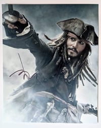 Image 1 of Johnny Depp Captain Jack Sparrow Signed 8x10 Photo