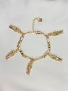 Dangle San Judas Chain Charm 14K Gold Plated Bracelet 