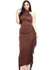 Chocolate Fringed Two Piece 