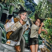 Image 3 of Journey Witches Signed Watercolor Print 