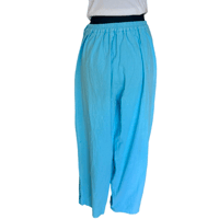Image 5 of Vintage Izcalli Blue Cutwork Two Piece Jacket + Pants Set -Mexico - XL