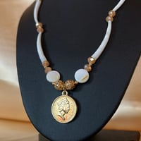 Image 3 of Dentalium Necklace (brown/gold)