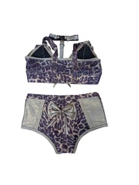 Image 4 of Purple and gold leopard print set