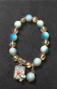 Blue/white butterfly bracelet 