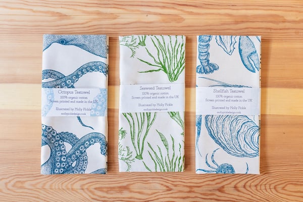 Image of Sealife tea towel 