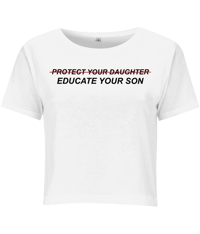 Image 1 of educate your son - feminist baby tee