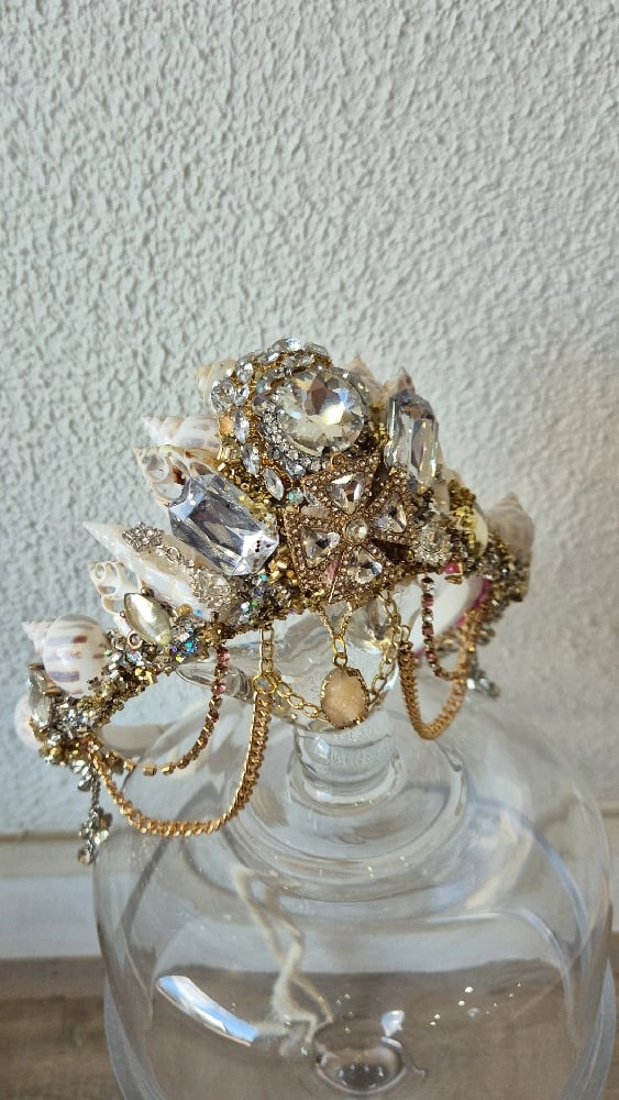 Image of Boho/Mermaid Crown. Shell & Jemstones.