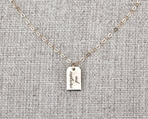 Image of 9ct yellow gold Luggage tag necklace 
