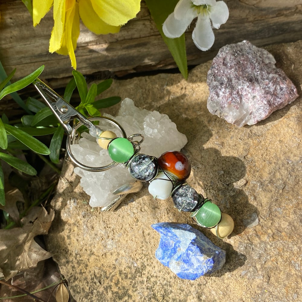 Image of garden gnome clip keychain 