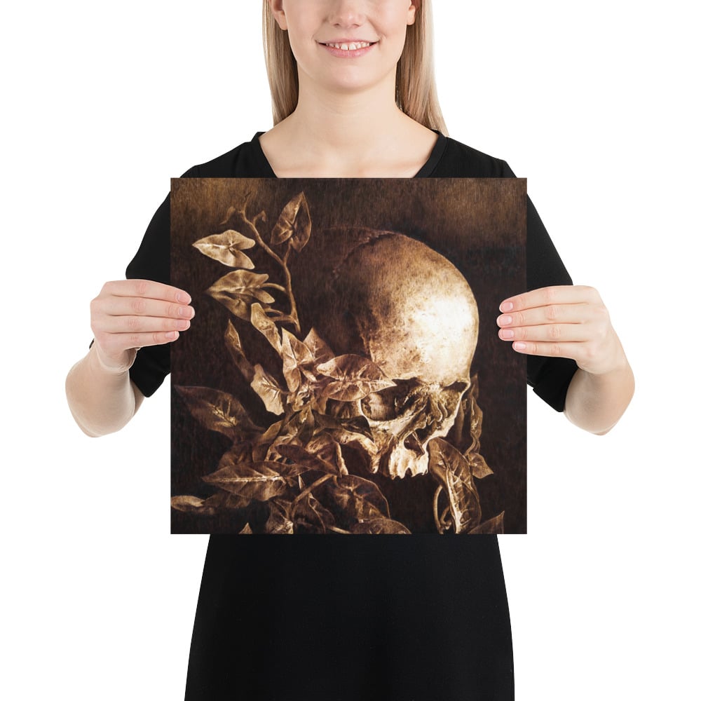 Photo Print: Human Skull and Vines