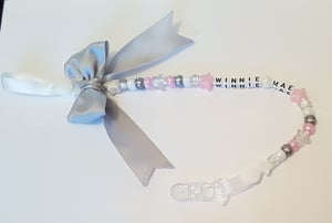 Image of dummy / toy clip  you choose colour and name 