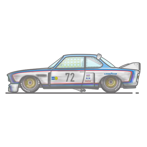 Image of BMW E9 Retro RaceCar