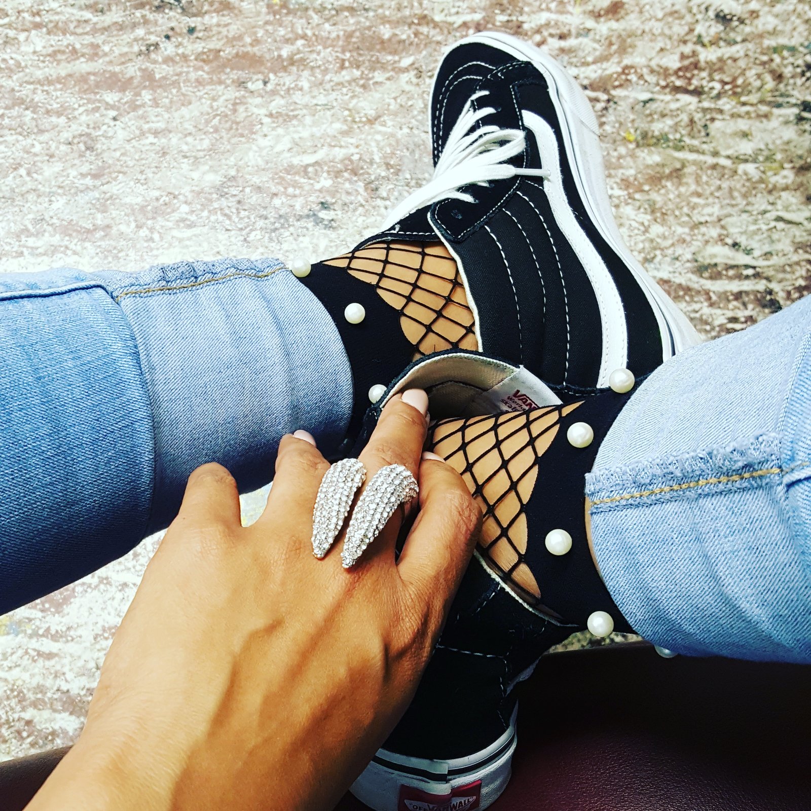 Fishnet socks with outlet vans