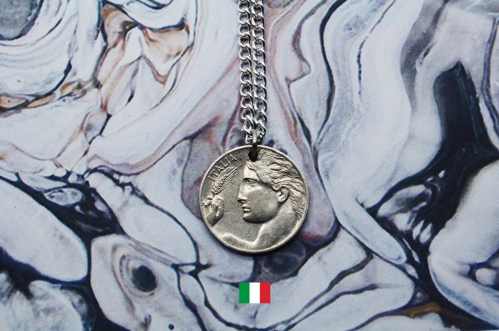 Image of Italian Silver 20 Centesimi Coin Necklace