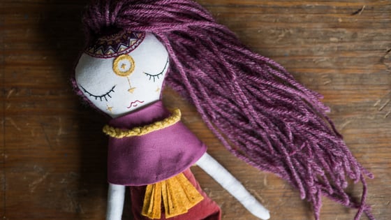 Image of Purple Solar Warrior Handmade Doll