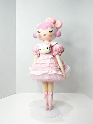 Image of RESERVED FOR TAMARA Medium Art Doll Hello Kitty Inspired Pink 