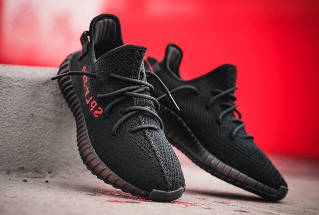 black and red yeezy 350
