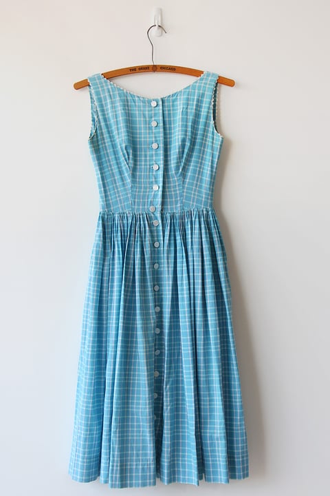 Image of SOLD Lanz Original Plaid Ricrac Dress