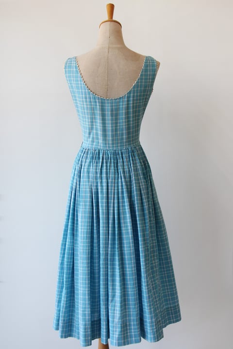 Image of SOLD Lanz Original Plaid Ricrac Dress