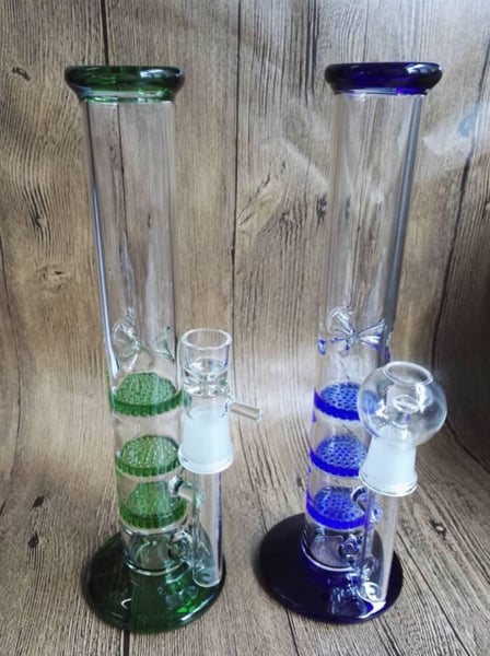 Image of Triple Honeycomb Perc and Ice Catcher Perc Glass Bong/ Oil Rig