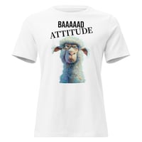 Image 2 of Women's Relaxed T-Shirt -Baaaad Attitude T-Shirt | Funny Sheep Sarcastic Humor Graphic Tee