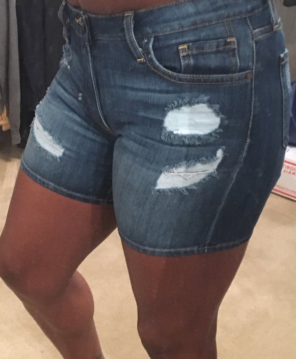 Daisy Distressed Denim Shorts