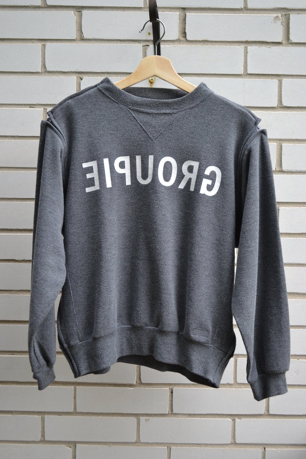 Image of Undercover SS1999 Zipper 'Groupie' Grey Sweater Crew Neck