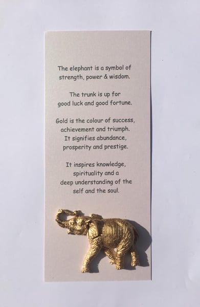 Image of Gold Elephant Symbolism Card