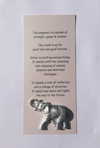 Image of Silver Elephant Symbolism Card