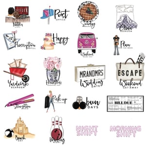 Image of Set 1 Chic Mini Icon Planner Stickers