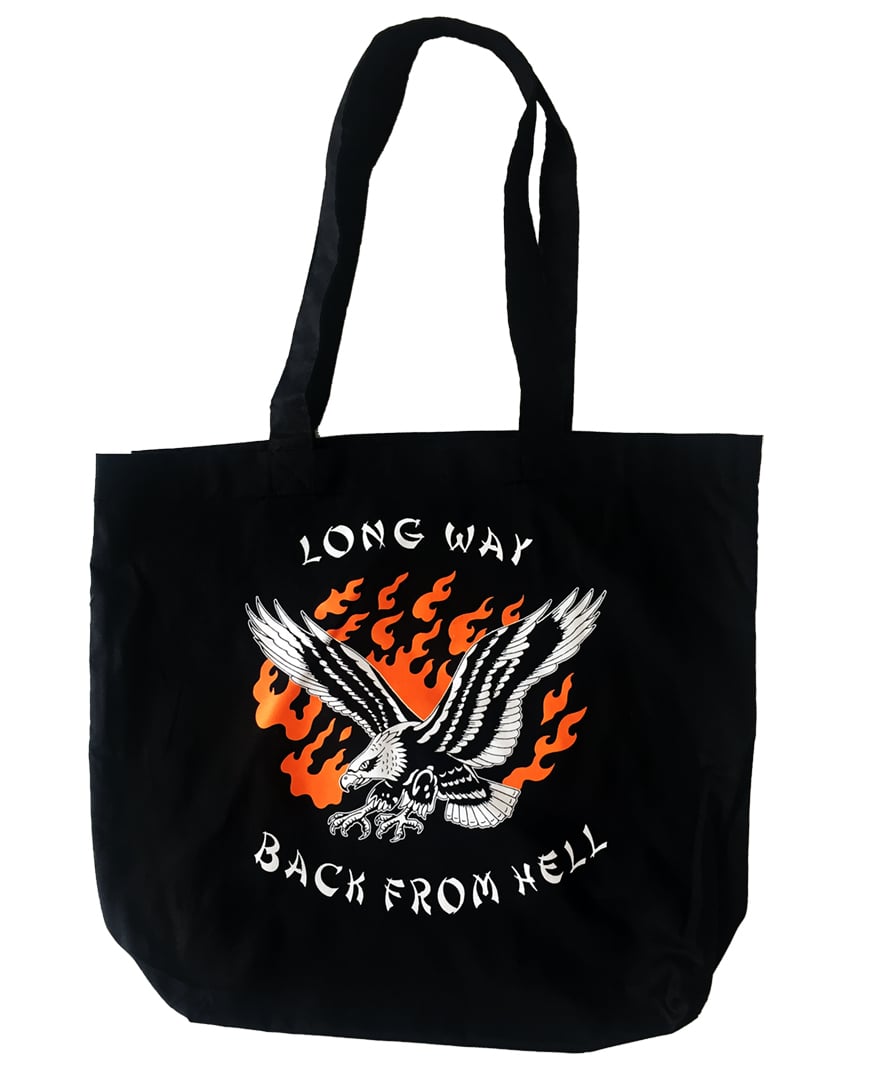 'Long Way Back From Hell' - Babe Cave x Jaca Tattoo - Canvas Tote Bag ...