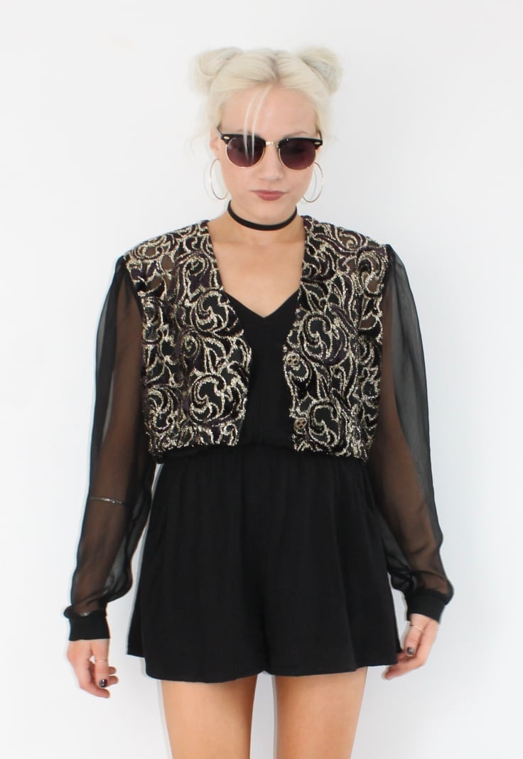 Image of Cropped Ornate Vintage Blouse