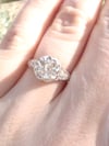 Art Deco Platinum 1.64ct Diamond solitaire ring with intricate diamond shoulders