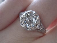 Image 5 of Art Deco Platinum 1.64ct Diamond solitaire ring with intricate diamond shoulders