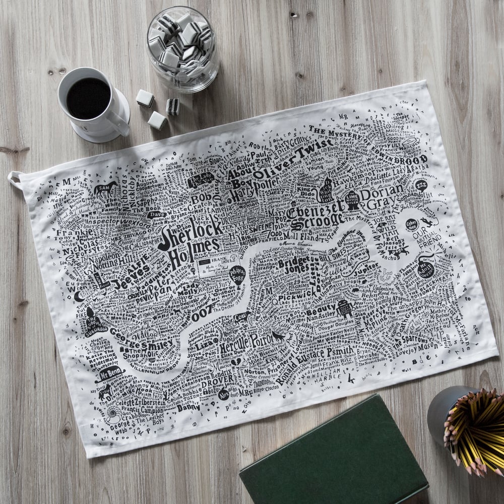 Literary London Tea Towel