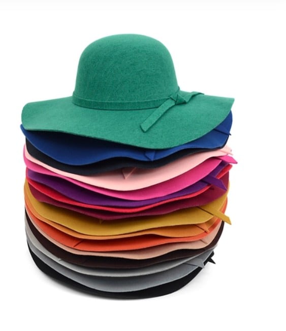 felt wide brim floppy hat