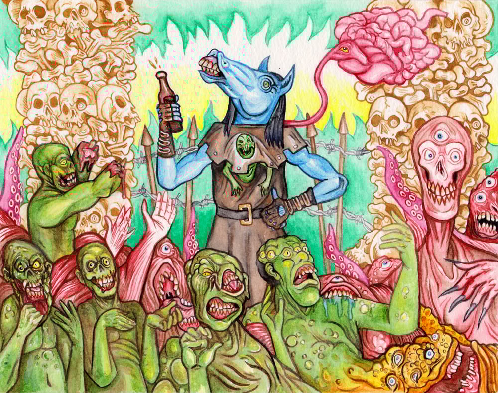 Image of BEER FOR MY CORPSES - 8" x 10" Original Art