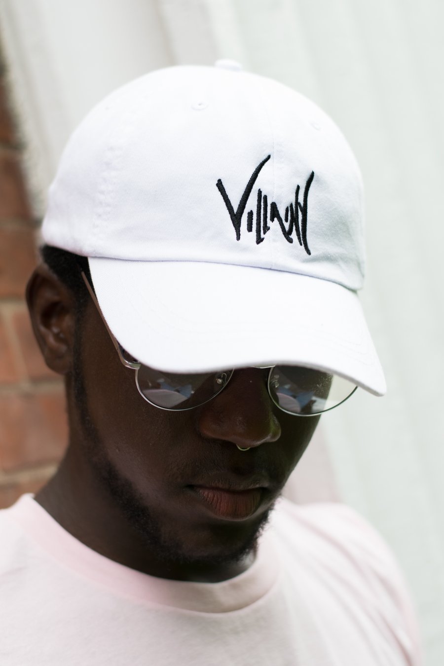 Image of VILLAINY LOGO DAD HAT (WHITE)