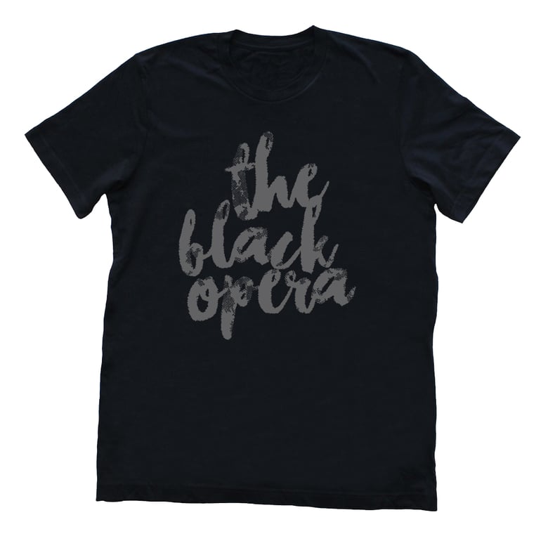Image of "THE BLACK OPERA IS TIMELESS" T-SHIRT [Grey On Black] 