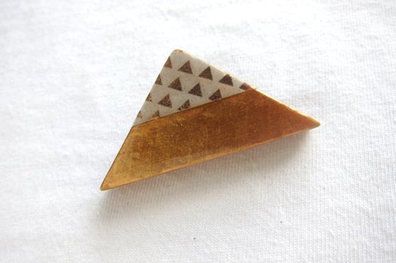 Image of Copper triangles brooch