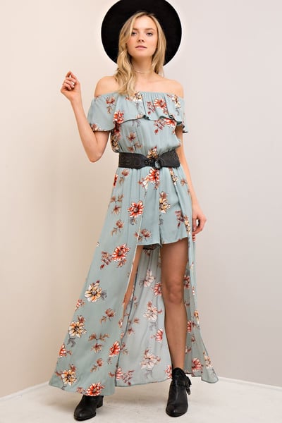 Image of Off-Shoulder Maxi Romper