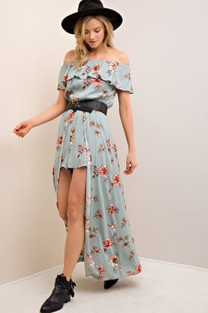 Image of Off-Shoulder Maxi Romper